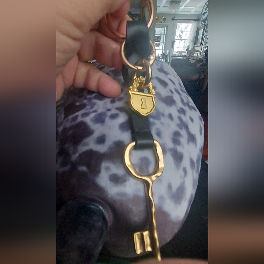 NWT Custom made 2 Schiapsrelli    charms on lsather, Key holder,bag charm.